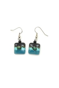 Small Square Glass Earrings